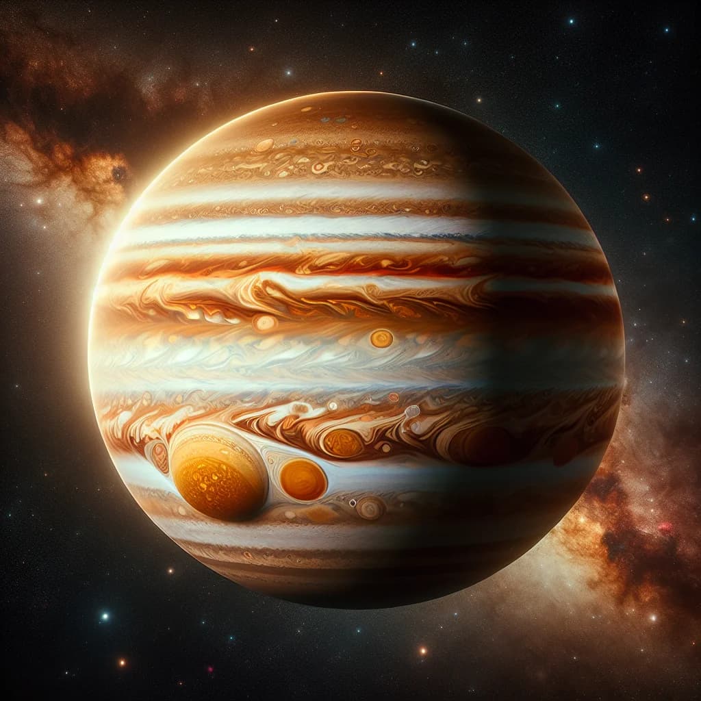 Jupiter, painted planet portrait from the Hearthlight planetary hours feature