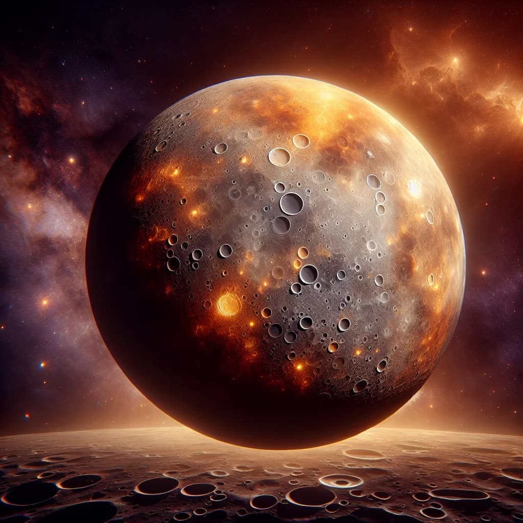 Mercury, painted planet portrait from the Hearthlight planetary hours feature