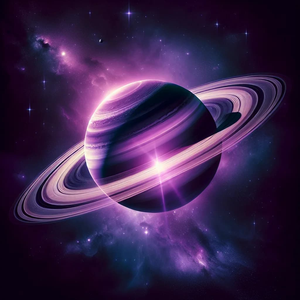Saturn, painted planet portrait from the Hearthlight planetary hours feature