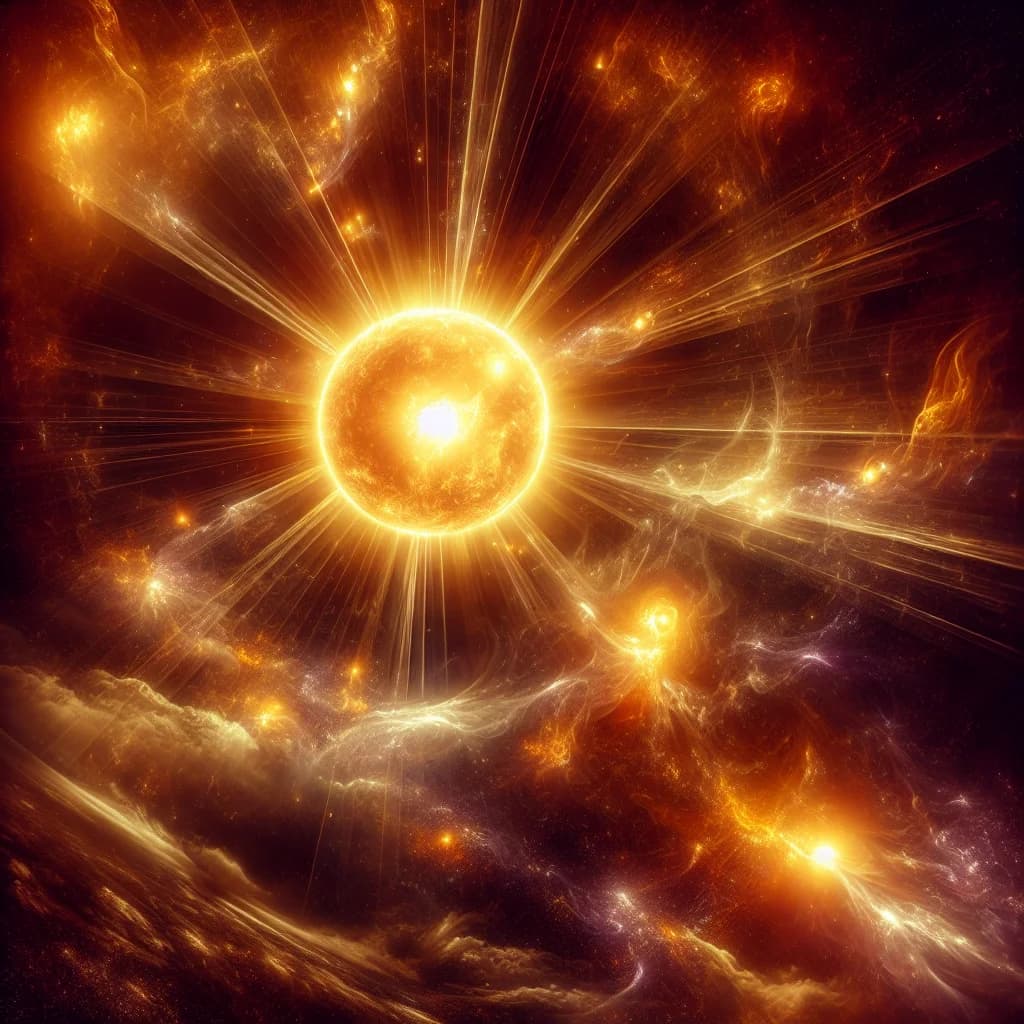 Sun, painted planet portrait from the Hearthlight planetary hours feature