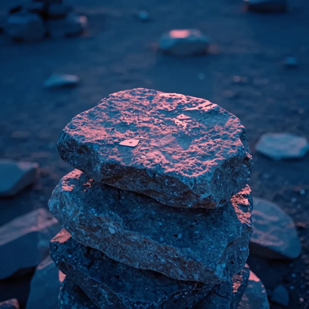 Single jagged glass fragment isolated on a dark studio backdrop, broken edge under cold electric-blue rim, faint hot-pink dispersion bleeding across the inner face.