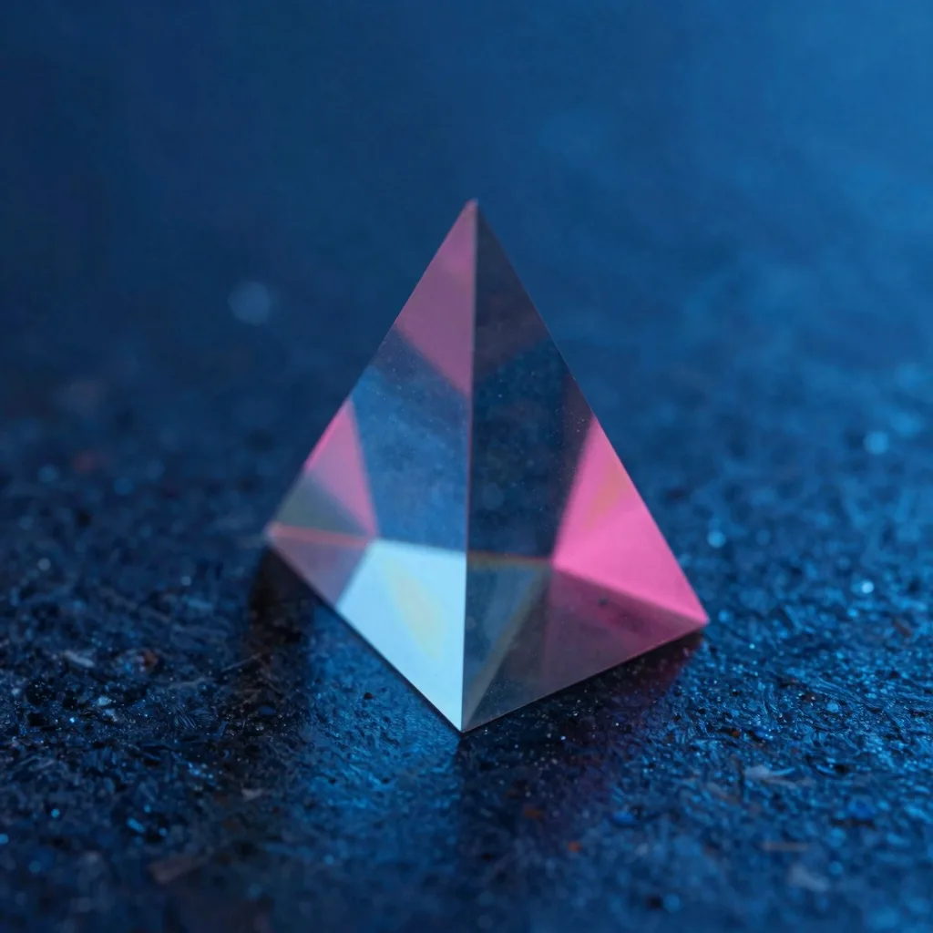 macro detail of iridescent glass form on dark polished stone with electric-blue and hot-pink refraction - companion image for the Claude sub-agents when-to-use guide
