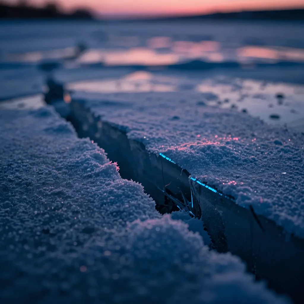 Close-up of wind-blown snow patterns