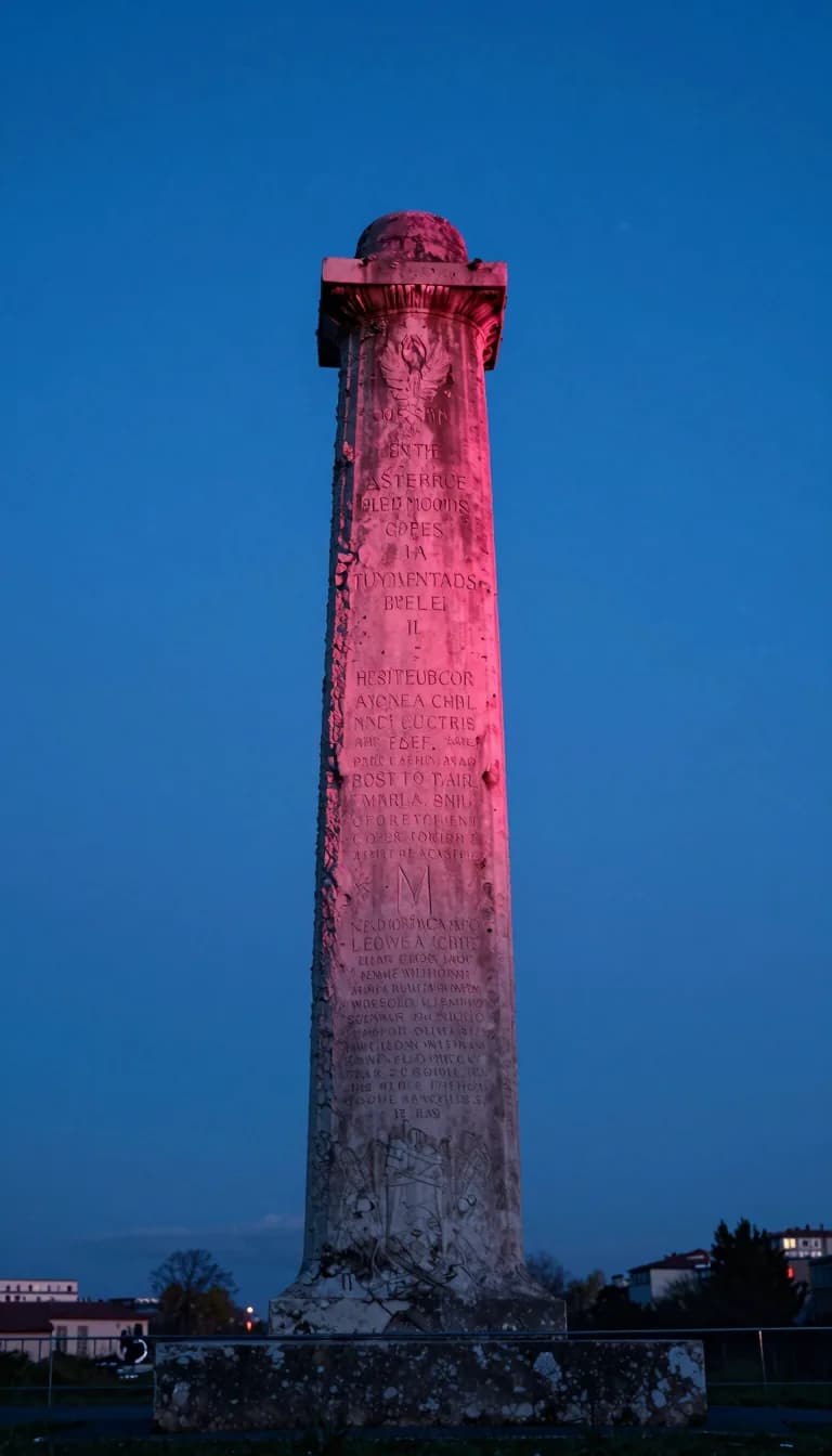 tall vertical of architectural form aligned to the horizon under electric-blue sky with hot-pink sunset - companion image for the house of brands vs branded house ecommerce essay