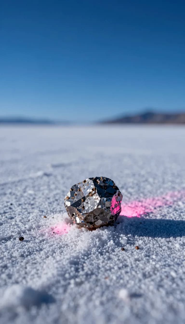 tall vertical of dark erratic boulder on a white salt flat under electric-blue sky - companion image for the MCP vs Skills vs Tools comparison