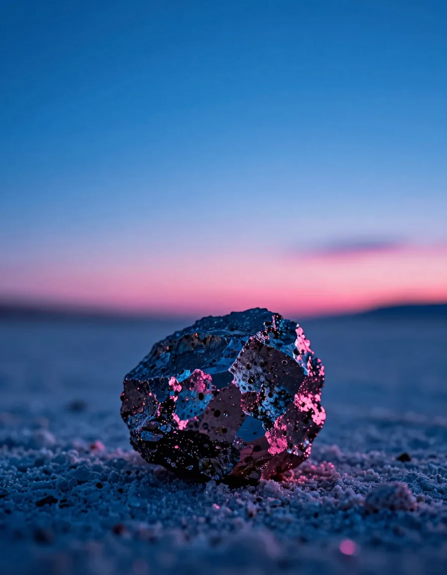 portrait orientation of dark erratic boulder on a white salt flat under electric-blue sky - companion image for the MCP vs Skills vs Tools comparison