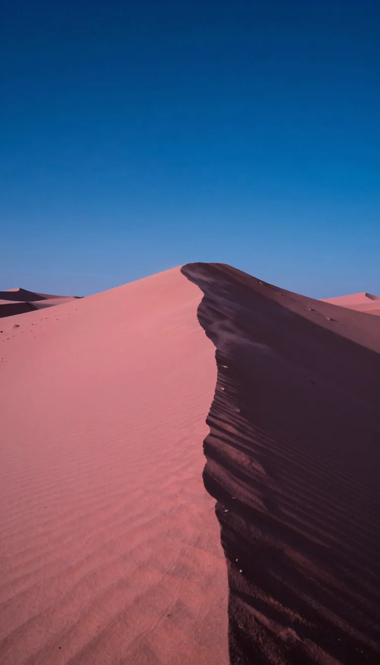 tall vertical of dune ridge under electric-blue sky with hot-pink low sun grazing the crest - companion image for the Meta ads CBO vs ABO 2026 structure guide