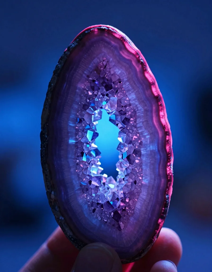 portrait orientation of mineral stone form against electric-blue sky with hot-pink rim light - companion image for the parallel vs sequential agent dispatch guide