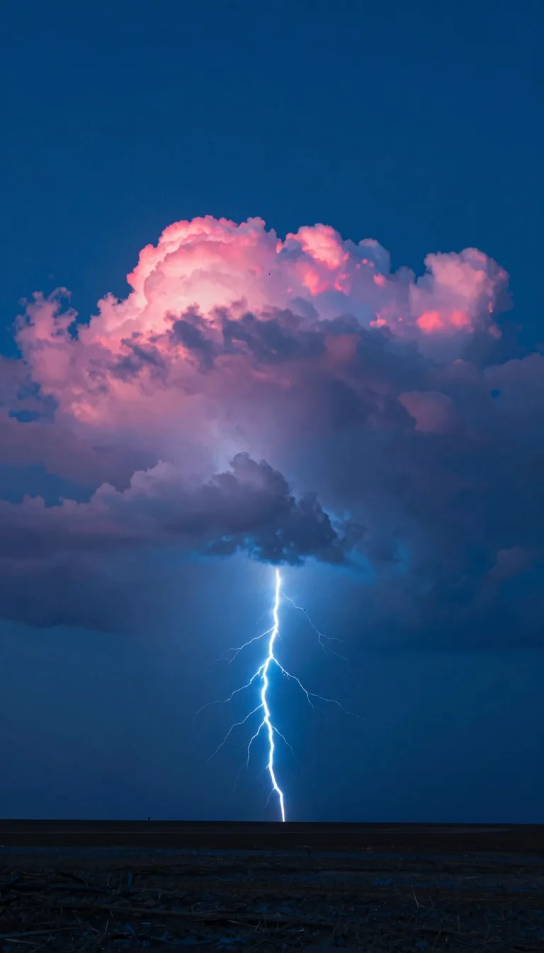 tall vertical of electric-blue atmospheric scene with hot-pink sunset accent - companion image for the mobile-converting PDP patterns 2026
