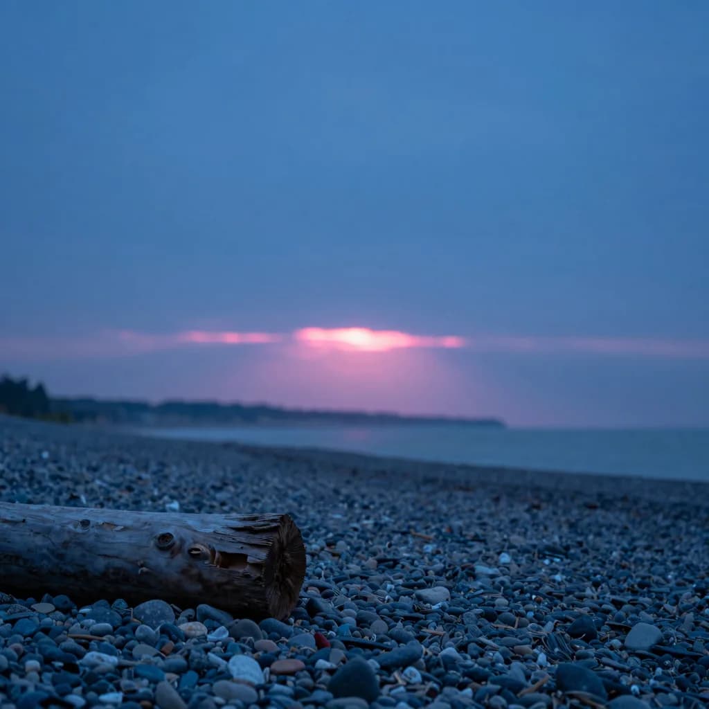 atmospheric wide of organic weathered form on a desolate plain at electric-blue twilight with hot-pink accent - companion image for the the services trap essay