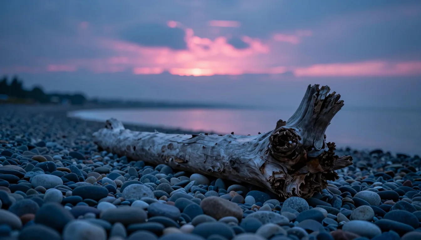 cinematic trail-aspect of organic weathered form on a desolate plain at electric-blue twilight with hot-pink accent - companion image for the the services trap essay
