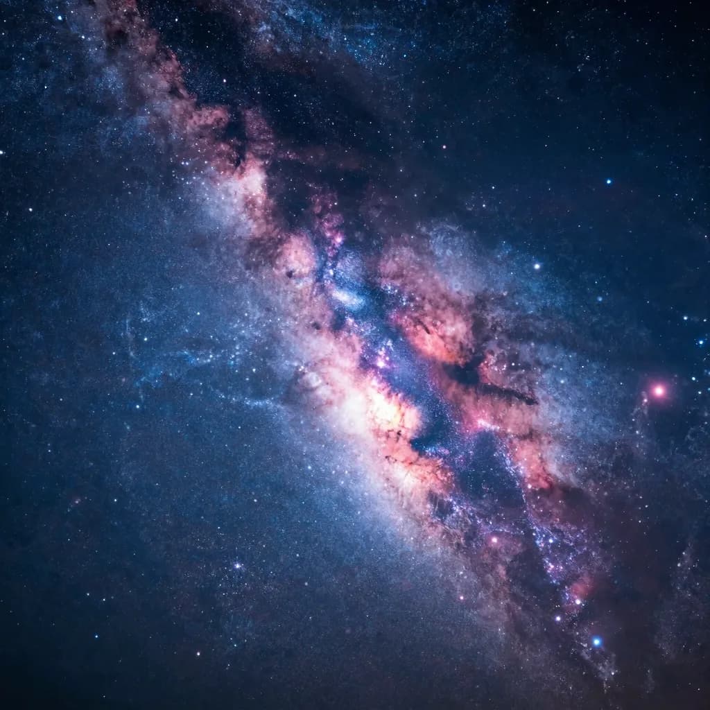 The Milky Way band dominating the frame with a dense field of stars and no landscape visible.