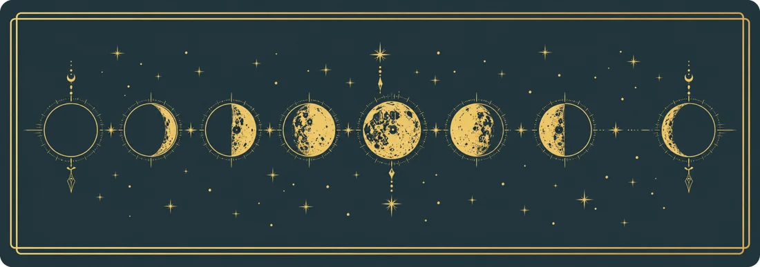 Moon phase banner engraving