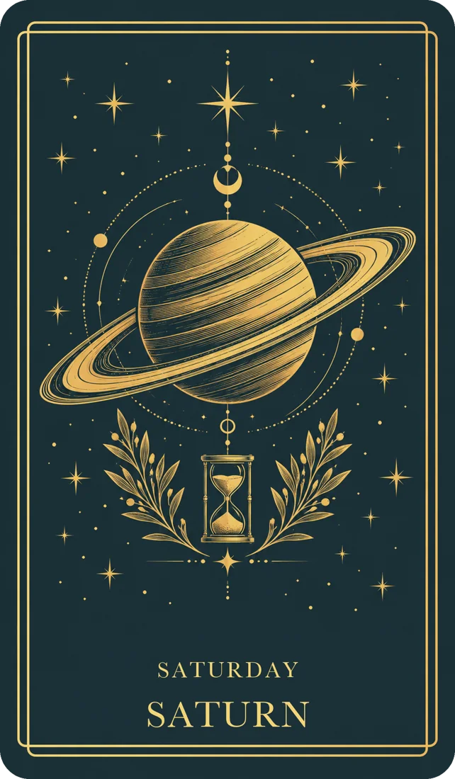 Saturday Saturn engraving