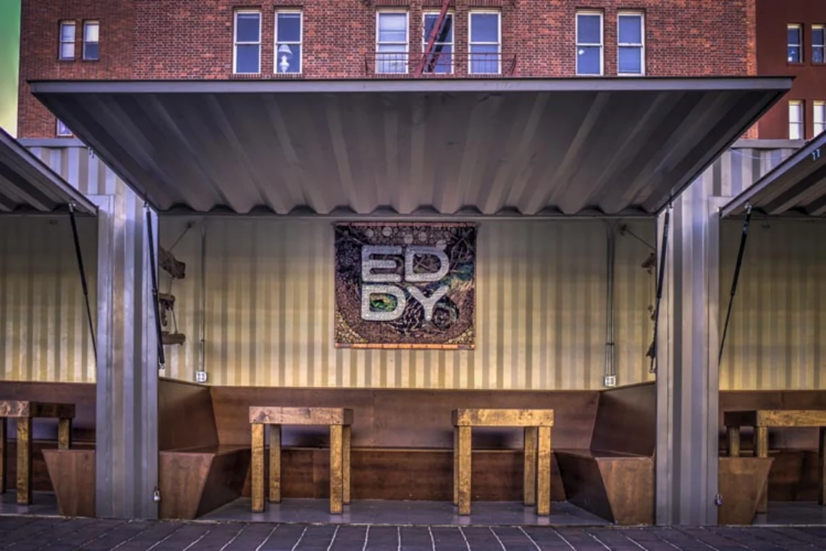 The Eddy Reno container bar facade